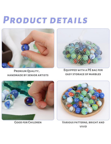 Canicas de vidrio 110PCS 3 Nutrias para juegos y decoración