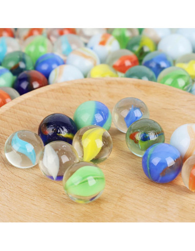 Canicas de vidrio 110PCS 3 Nutrias para juegos y decoración