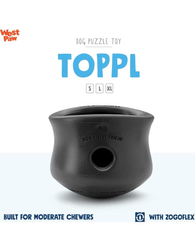 Juguete Interactivo West Paw Toppl Grande Negro para Perros