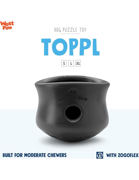 Juguete Interactivo West Paw Toppl Grande Negro para Perros