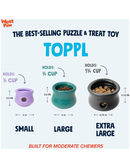 Juguete Interactivo West Paw Toppl Grande Negro para Perros