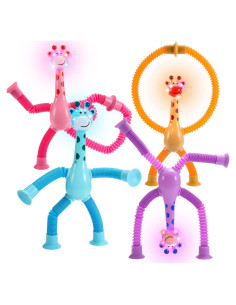 Juguetes Sensoriales Antiestrés Jirafa Delighkidz LED 4 Piezas