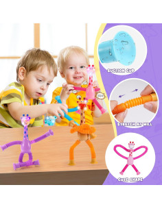 Juguetes Sensoriales Antiestrés Jirafa Delighkidz LED 4 Piezas 2