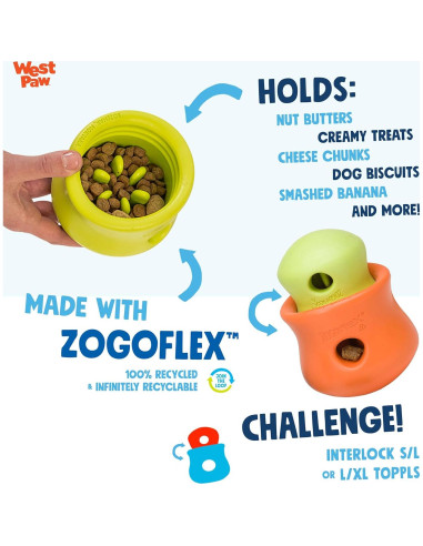 Juguete Interactivo para Perros West Paw Toppl Pequeño Menta