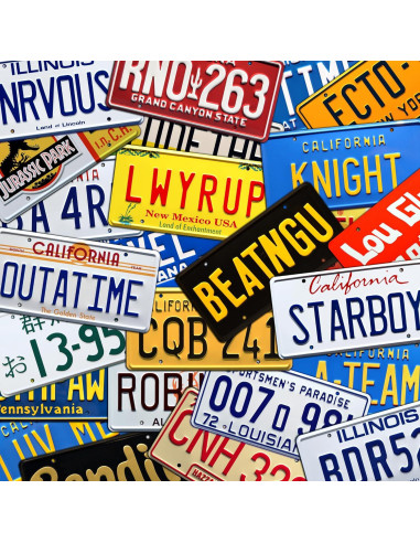 Placas de Licencia Metálicas Iron Man Stark 4 + 11 - 30.48x15.24 cm