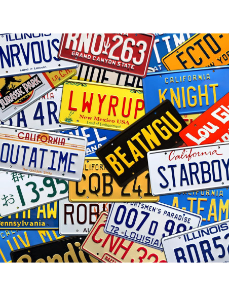 Placas de Licencia Metálicas Iron Man Stark 4 + 11 - 30.48x15.24 cm