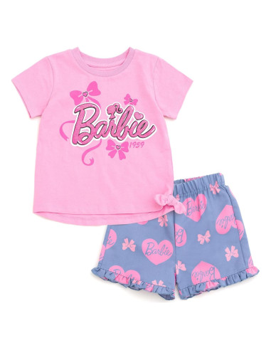 Conjunto camiseta peplum y shorts para niñas Barbie 14-16