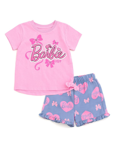 Conjunto camiseta peplum y shorts para niñas Barbie 14-16