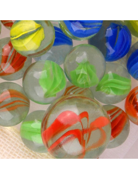 PMLAND 40 Canicas de Vidrio Ojos de Gato con Bolsa