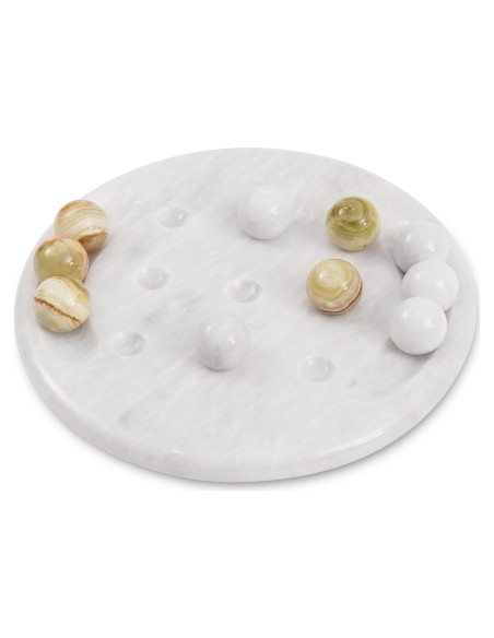 Juego de Tres en Raya Radicaln 25,4 cm Mármol Blanco y Verde