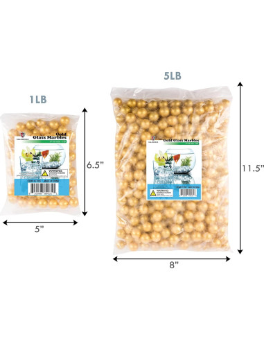 Canicas de Vidrio Galashield Doradas 0.45 kg para Jarrones