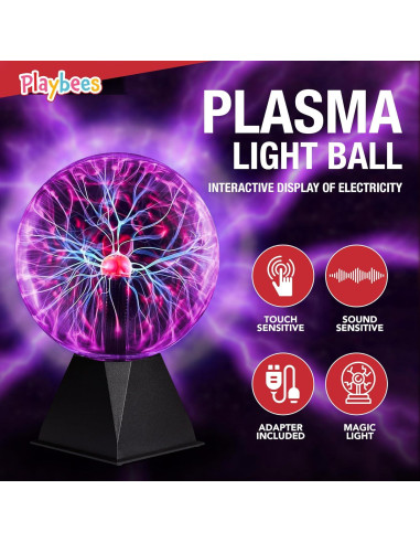 Bola de Plasma Playbees 17,78 cm Colorida Interactiva