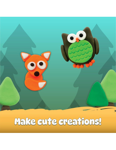 Arcilla Secado al Aire Whoa Dough 8 Colores Bosque Amistoso