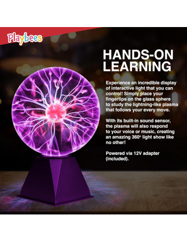 Bola de Plasma Playbees 17,78 cm Colorida Interactiva