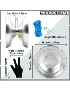 Yoyo Profesional JOLESHARE X4 Plata para Niños y Adultos 2