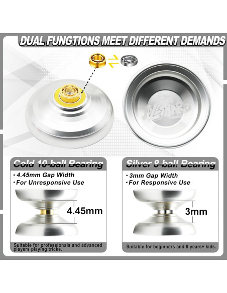 Yoyo Profesional JOLESHARE X4 Plata para Niños y Adultos