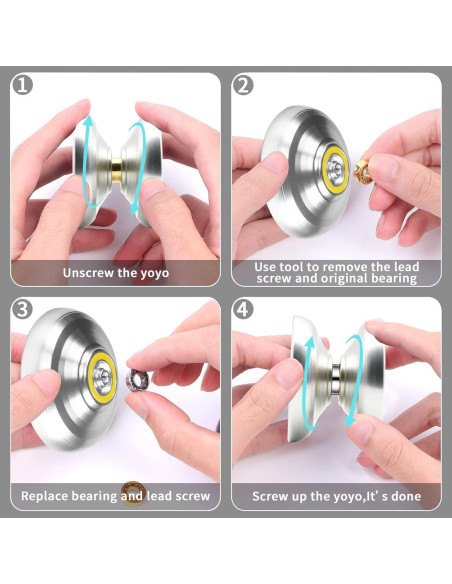 Yoyo Profesional JOLESHARE X4 Plata para Niños y Adultos