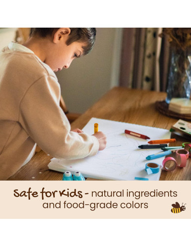 Crayones Jumbo Honeysticks 8 Colores No Tóxicos 100% Cera de Abejas