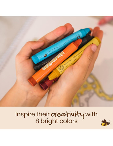 Crayones Jumbo Honeysticks 8 Colores No Tóxicos 100% Cera de Abejas