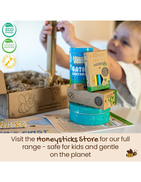 Crayones Jumbo Honeysticks 8 Colores No Tóxicos 100% Cera de Abejas