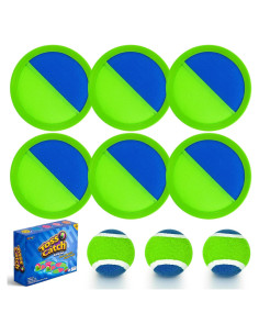 Juego de Lanzar y Atrapar Ayeboovi 6 Palas 3 Pelotas