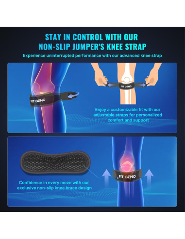 Soporte de Tendón Patelar Fit Geno - Faja Rodilla Ajustable 2-Pack