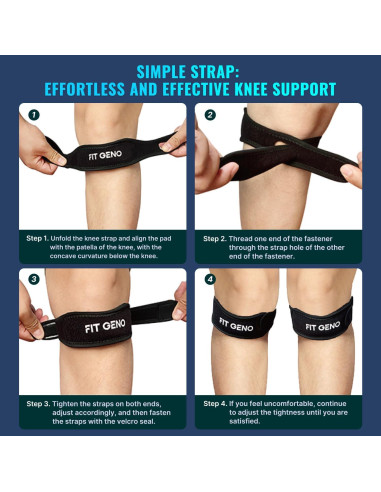 Soporte de Tendón Patelar Fit Geno - Faja Rodilla Ajustable 2-Pack