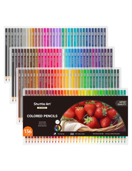 Set de 136 Lápices de Colores Shuttle Art - Multicolor