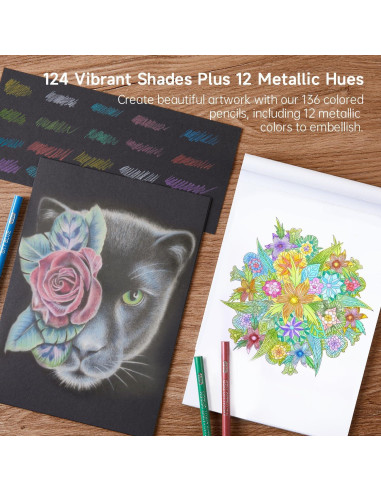 Set de 136 Lápices de Colores Shuttle Art - Multicolor