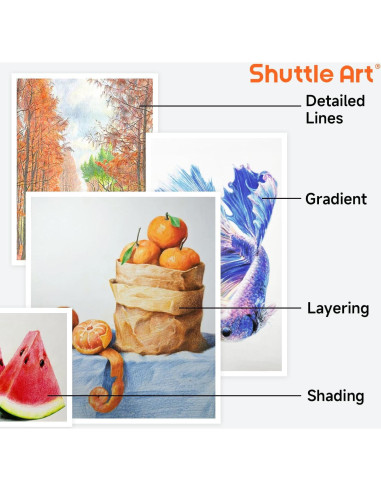 Set de 136 Lápices de Colores Shuttle Art - Multicolor