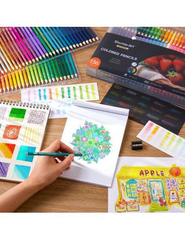 Set de 136 Lápices de Colores Shuttle Art - Multicolor