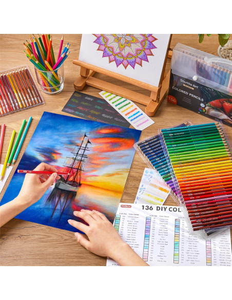 Set de 136 Lápices de Colores Shuttle Art - Multicolor