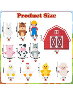 Títeres de Dedo de Animales de Granja COcnny - 66 Piezas 2