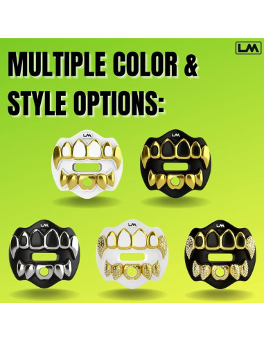 Protector Bucal Loudmouth 3D Grillz Cromo Negro/Dorado