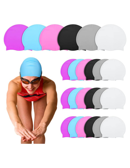 Gorro de Natación de Silicona Silkfly 24 Pcs Unisex
