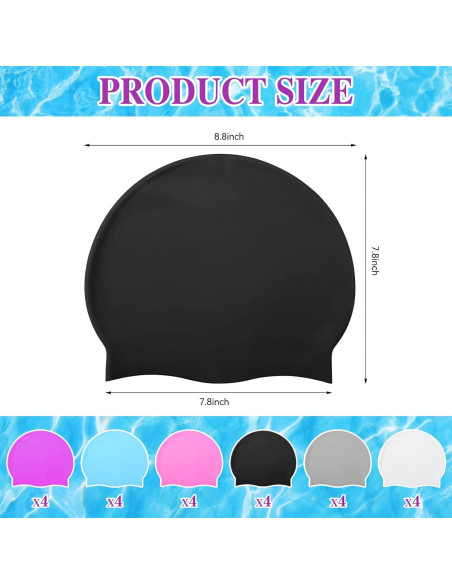 Gorro de Natación de Silicona Silkfly 24 Pcs Unisex