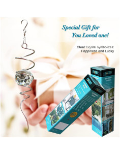 FONMY Girador Decorativo Espiral 33 cm con Orbe de Cristal 2