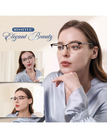 Gafas de lectura multifocal Missfive 2.5x con estuche