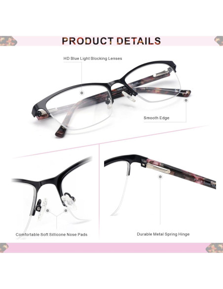 Gafas de lectura multifocal Missfive 2.5x con estuche