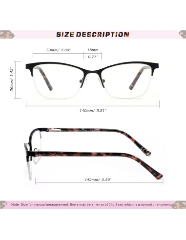 Gafas de lectura multifocal Missfive 2.5x con estuche