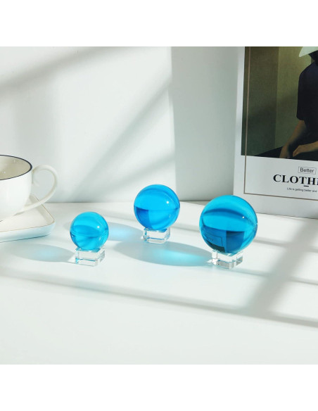 Bola de Cristal K9 60mm LONGWIN con Soporte Azul Lago