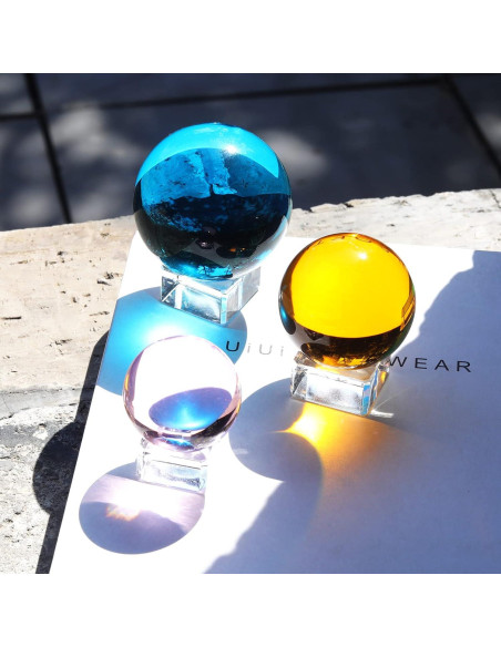 Bola de Cristal K9 60mm LONGWIN con Soporte Azul Lago