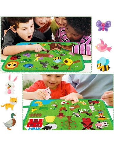 BeYumi Kit de Fieltro Granja e Insectos 49 Piezas