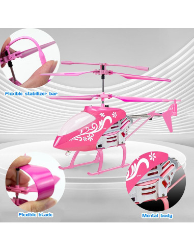 Helicóptero RC Bloolilies Rosado 2.4GHz para Niños 8+