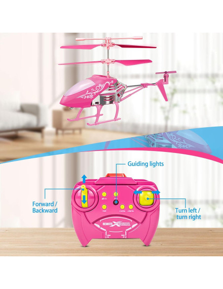Helicóptero RC Bloolilies Rosado 2.4GHz para Niños 8+
