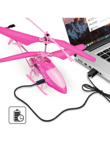 Helicóptero RC Bloolilies Rosado 2.4GHz para Niños 8+