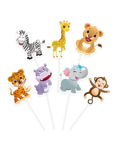 WERNNSAI Decoraciones de Pasteles Selva 28 PCS Fiesta Infantil