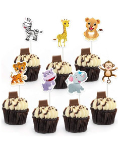 WERNNSAI Decoraciones de Pasteles Selva 28 PCS Fiesta Infantil 2