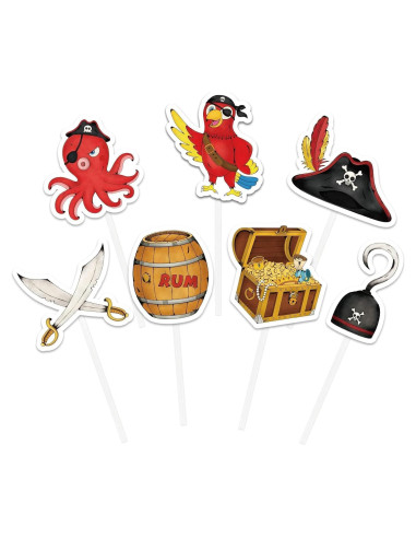 WERNNSAI 49 PCS Decoraciones Cupcakes Pirata - Fiesta Infantil