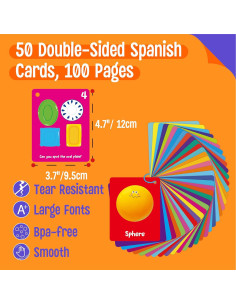 Tarjetas de Flash Color y Forma SpriteGru 50 Piezas Educativas 2